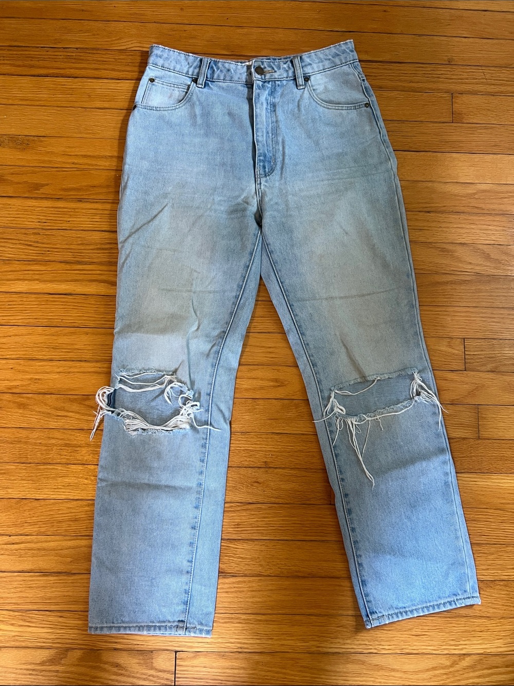 Rollas Straight Leg Distressed Jeans